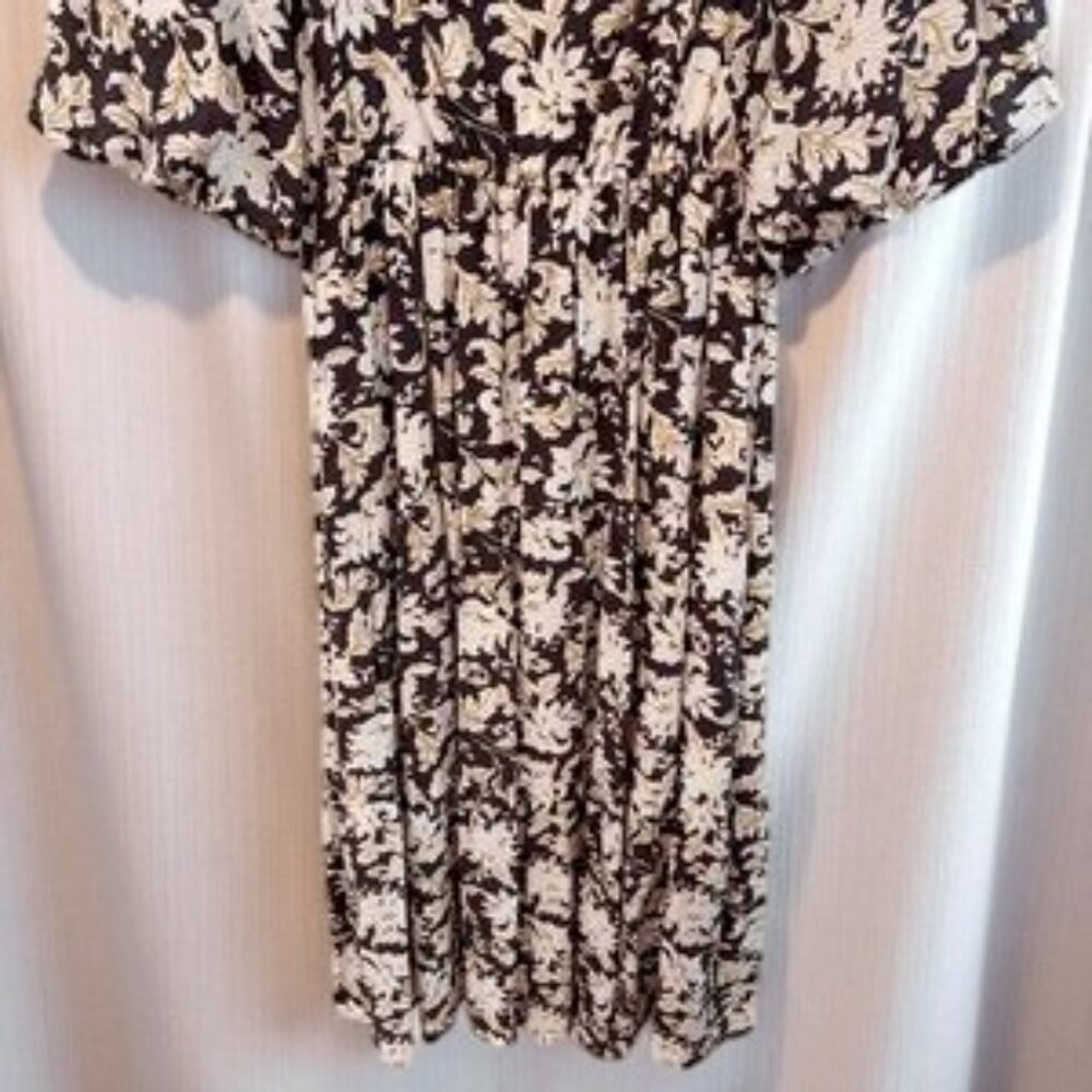 NWT Moon River Black Floral Print Puff Sleeve with Halter Midi Dress - Picture 8 of 11